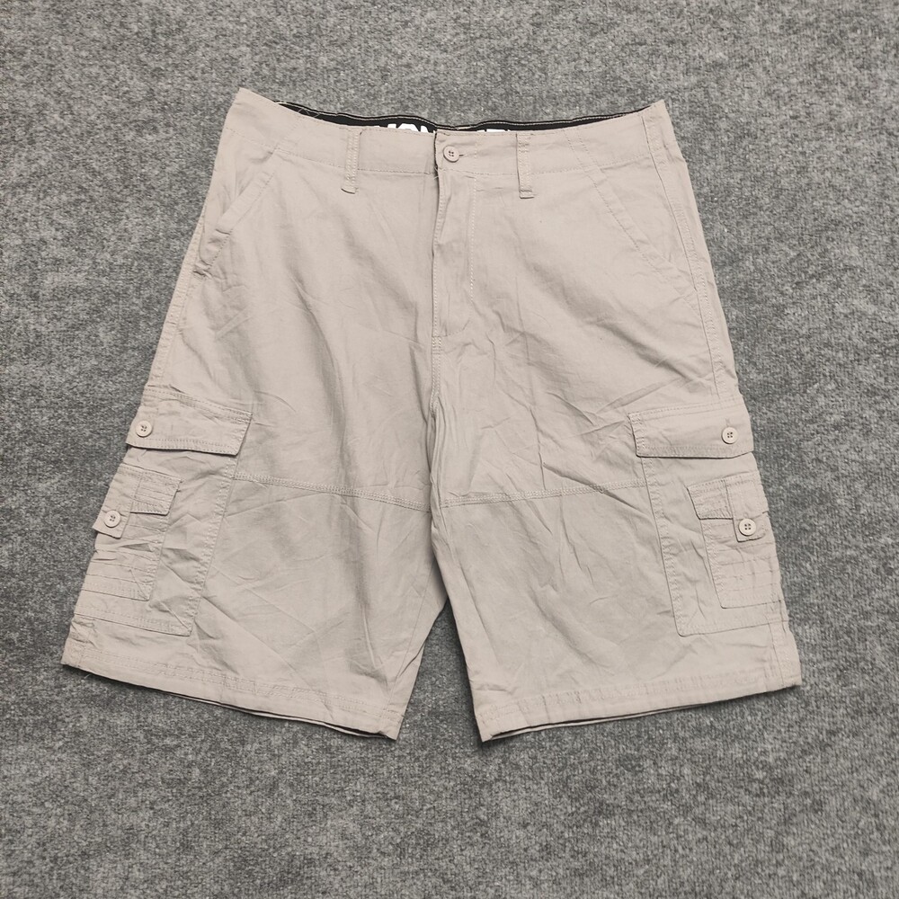Monument Shorts Mens 34 Beige Cargo Cotton Canvas Pockets Outdoor Hiking Casual